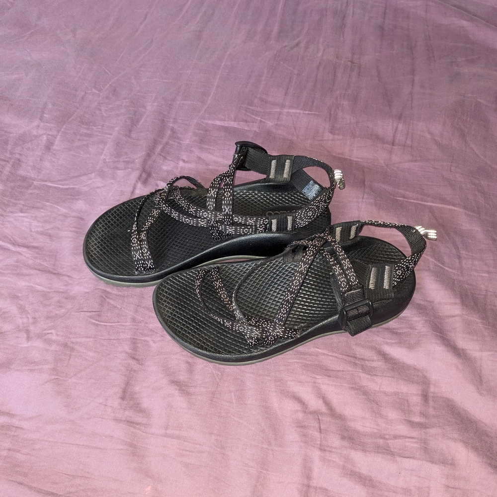 Chaco Black Sandals with Patterned Straps